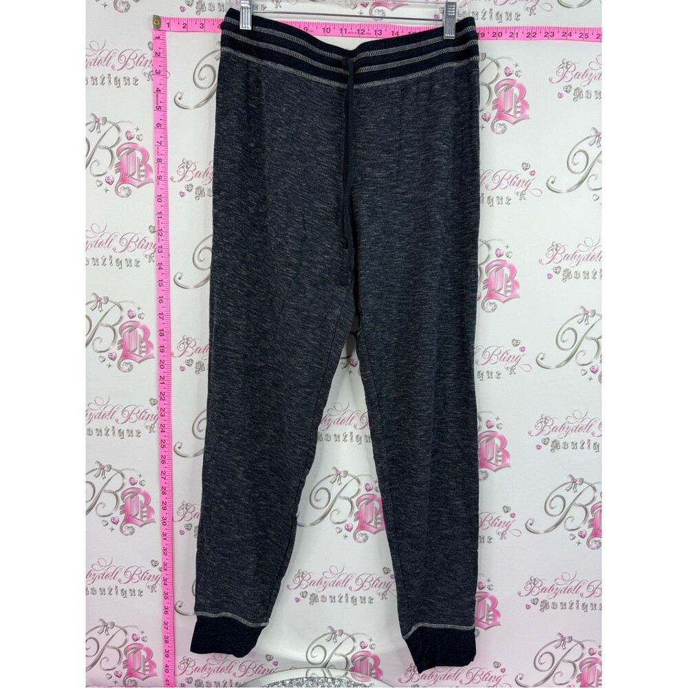 Black bow pants Charcoal Heather Jogger Pants with Striped Waistband